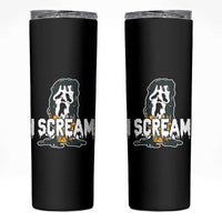 Funny Halloween Ghost Horror Face Skinny Tumbler I Scream Ice Cream Slasher Pun - Wonder Print Shop
