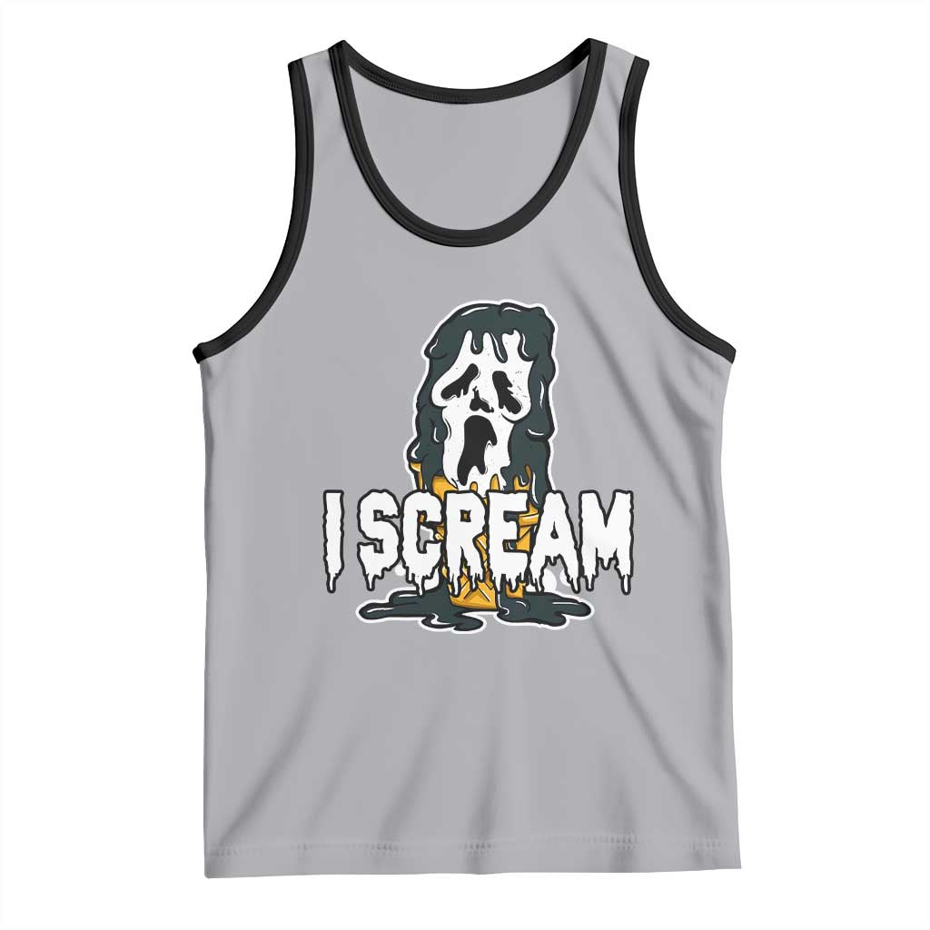 Funny Halloween Ghost Horror Face Tank Top I Scream Ice Cream Slasher Pun - Wonder Print Shop
