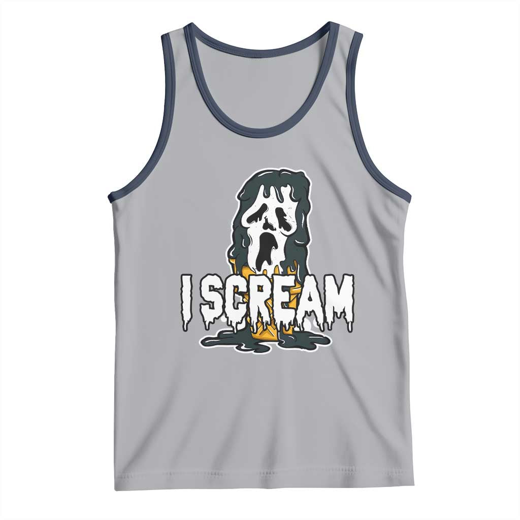 Funny Halloween Ghost Horror Face Tank Top I Scream Ice Cream Slasher Pun - Wonder Print Shop
