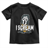 Funny Halloween Ghost Horror Face Toddler T Shirt I Scream Ice Cream Slasher Pun - Wonder Print Shop