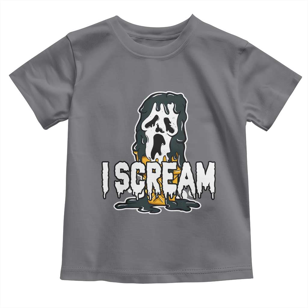 Funny Halloween Ghost Horror Face Toddler T Shirt I Scream Ice Cream Slasher Pun - Wonder Print Shop