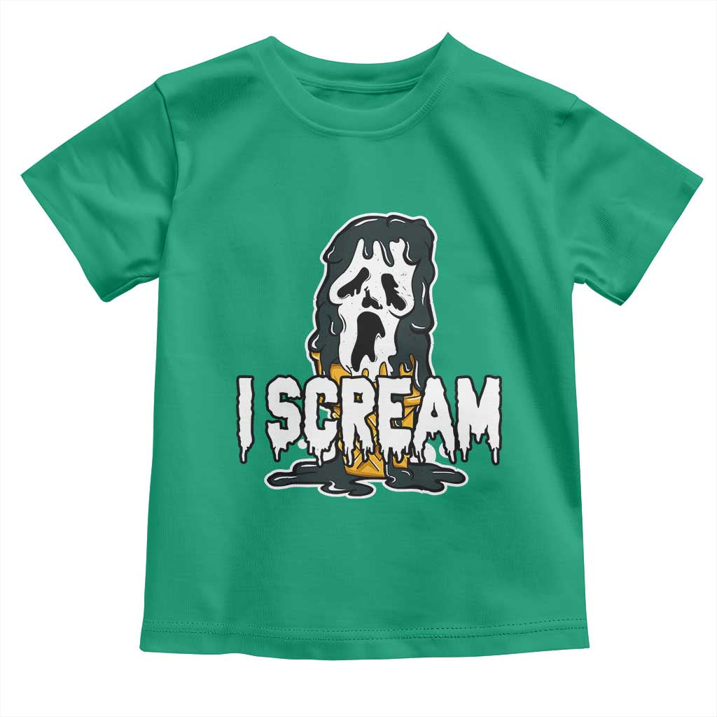 Funny Halloween Ghost Horror Face Toddler T Shirt I Scream Ice Cream Slasher Pun - Wonder Print Shop