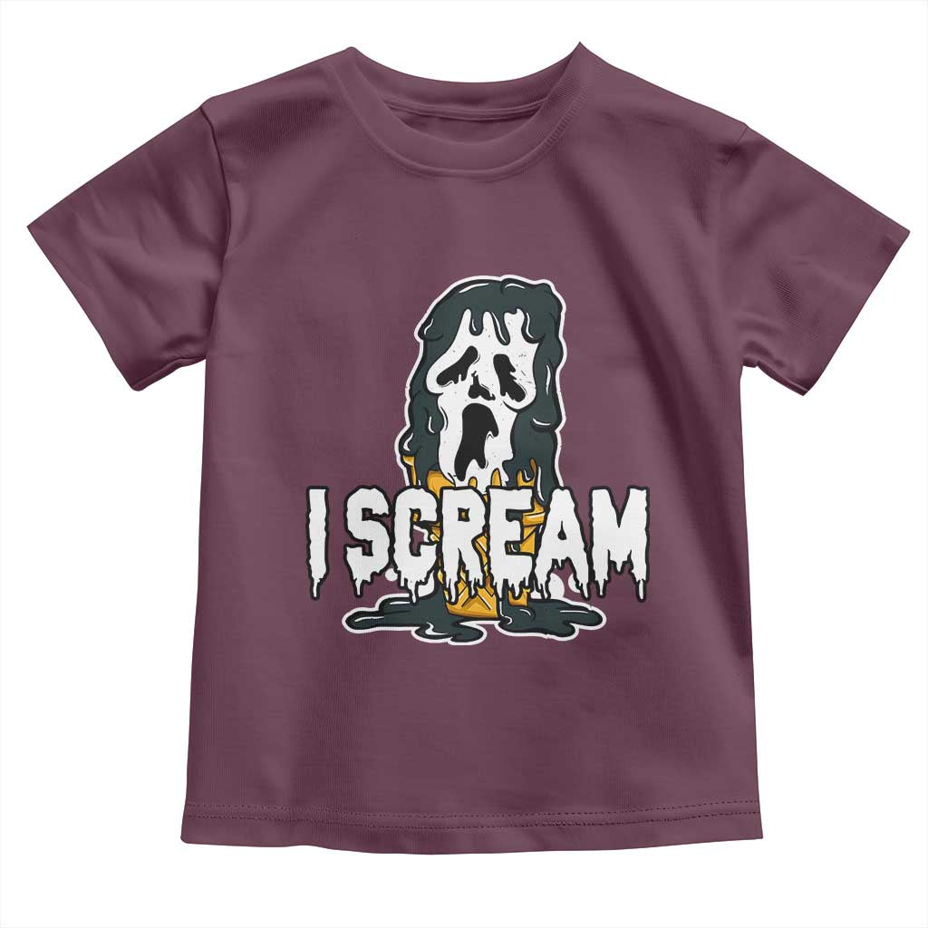 Funny Halloween Ghost Horror Face Toddler T Shirt I Scream Ice Cream Slasher Pun - Wonder Print Shop