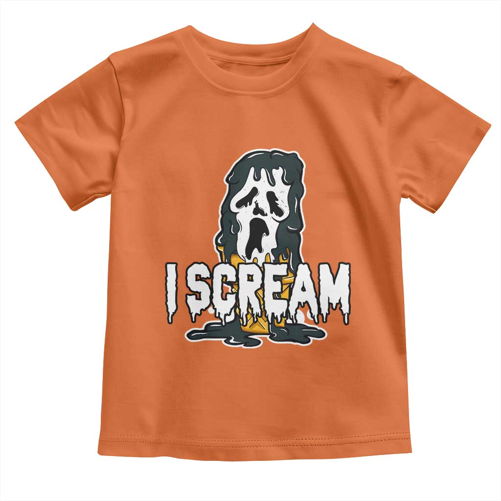 Funny Halloween Ghost Horror Face Toddler T Shirt I Scream Ice Cream Slasher Pun - Wonder Print Shop