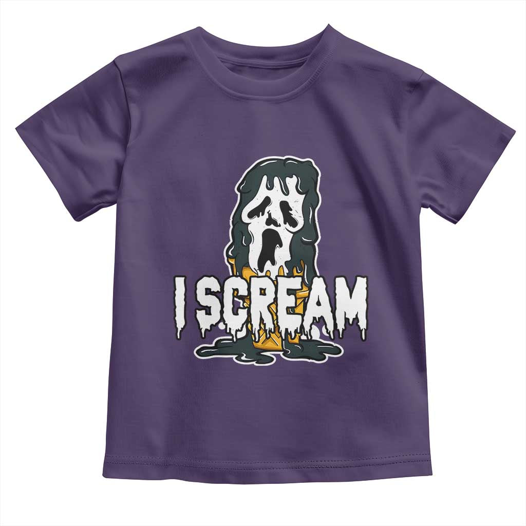 Funny Halloween Ghost Horror Face Toddler T Shirt I Scream Ice Cream Slasher Pun - Wonder Print Shop