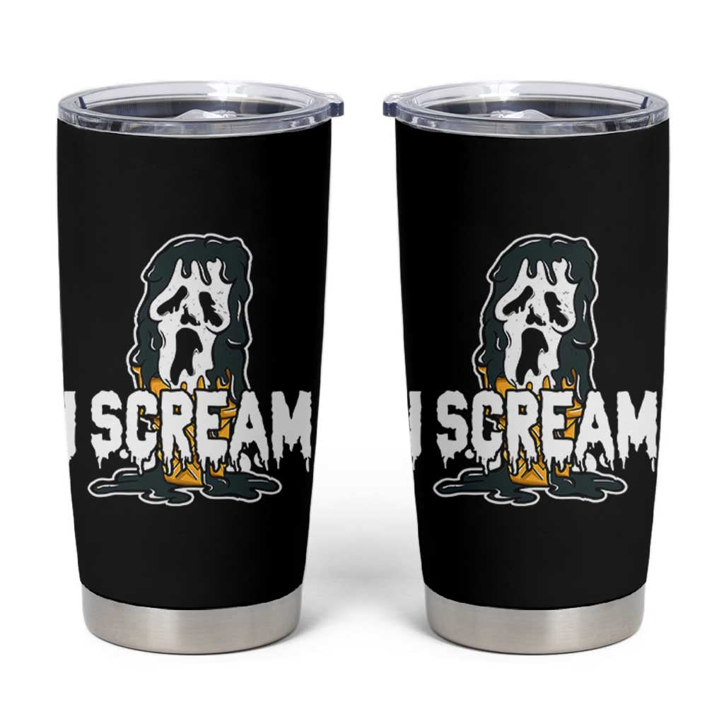 Funny Halloween Ghost Horror Face Tumbler Cup I Scream Ice Cream Slasher Pun - Wonder Print Shop