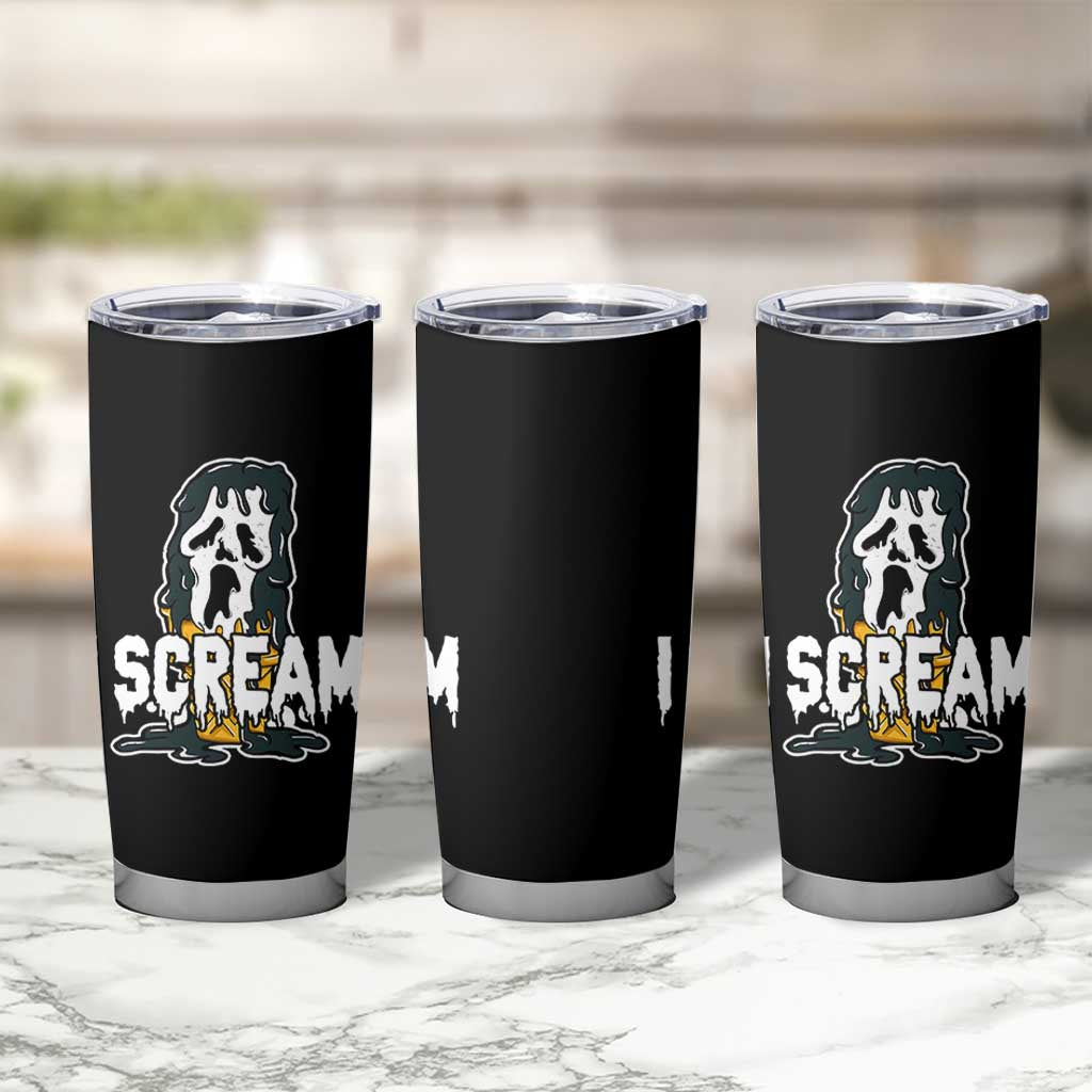 Funny Halloween Ghost Horror Face Tumbler Cup I Scream Ice Cream Slasher Pun - Wonder Print Shop