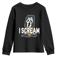 Funny Halloween Ghost Horror Face Youth Sweatshirt I Scream Ice Cream Slasher Pun - Wonder Print Shop