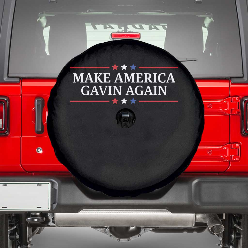 Make America Gavin Again Spare Tire Cover Gavin Newsom Support Stars And Stripes - Wonder Print Shop