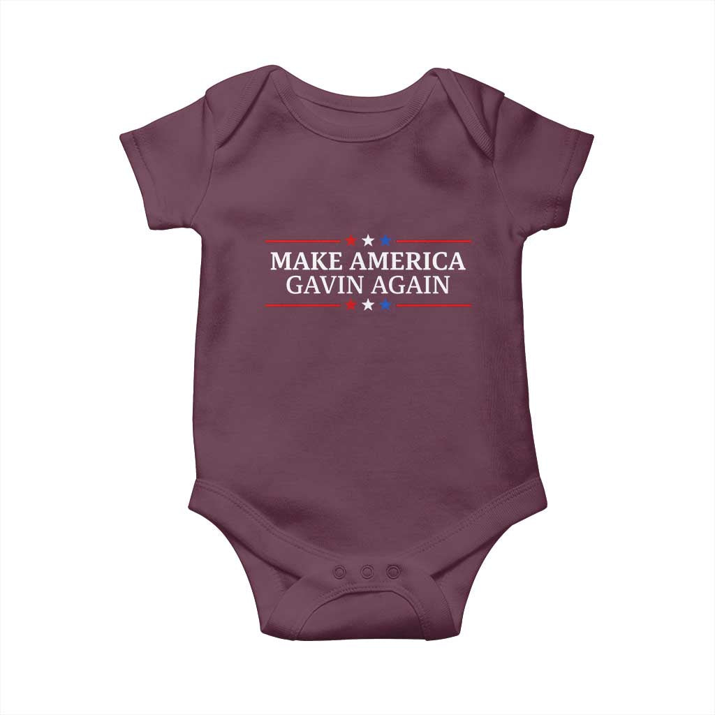 Make America Gavin Again Baby Onesie Gavin Newsom Support Stars And Stripes - Wonder Print Shop