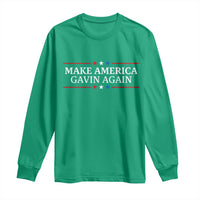 Make America Gavin Again Long Sleeve Shirt Gavin Newsom Support Stars And Stripes - Wonder Print Shop