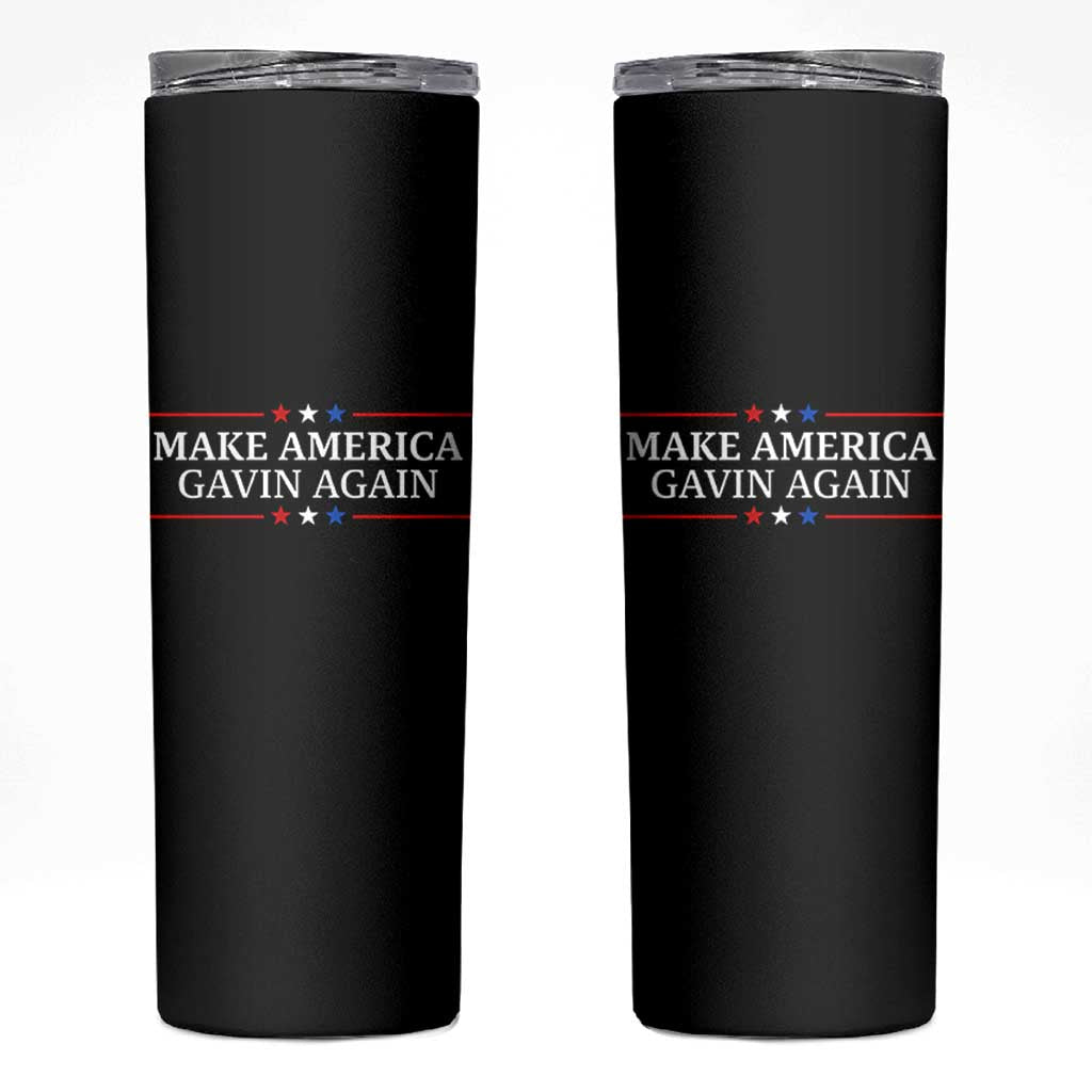 Make America Gavin Again Skinny Tumbler Gavin Newsom Support Stars And Stripes - Wonder Print Shop