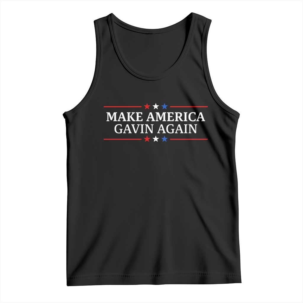 Make America Gavin Again Tank Top Gavin Newsom Support Stars And Stripes - Wonder Print Shop