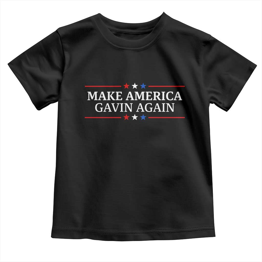 Make America Gavin Again Toddler T Shirt Gavin Newsom Support Stars And Stripes - Wonder Print Shop