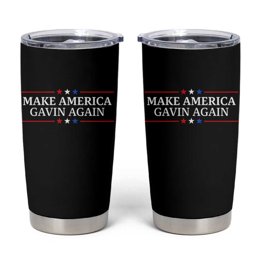 Make America Gavin Again Tumbler Cup Gavin Newsom Support Stars And Stripes - Wonder Print Shop