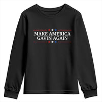 Make America Gavin Again Youth Sweatshirt Gavin Newsom Support Stars And Stripes - Wonder Print Shop