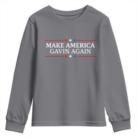 Make America Gavin Again Youth Sweatshirt Gavin Newsom Support Stars And Stripes - Wonder Print Shop
