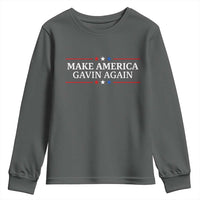 Make America Gavin Again Youth Sweatshirt Gavin Newsom Support Stars And Stripes - Wonder Print Shop
