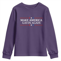 Make America Gavin Again Youth Sweatshirt Gavin Newsom Support Stars And Stripes - Wonder Print Shop