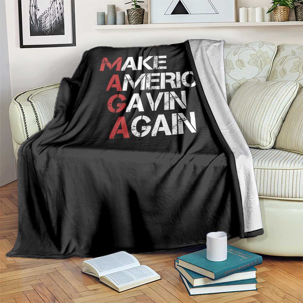 Make America Gavin Again Throw Blanket Gavin Newsom Support - Wonder Print Shop