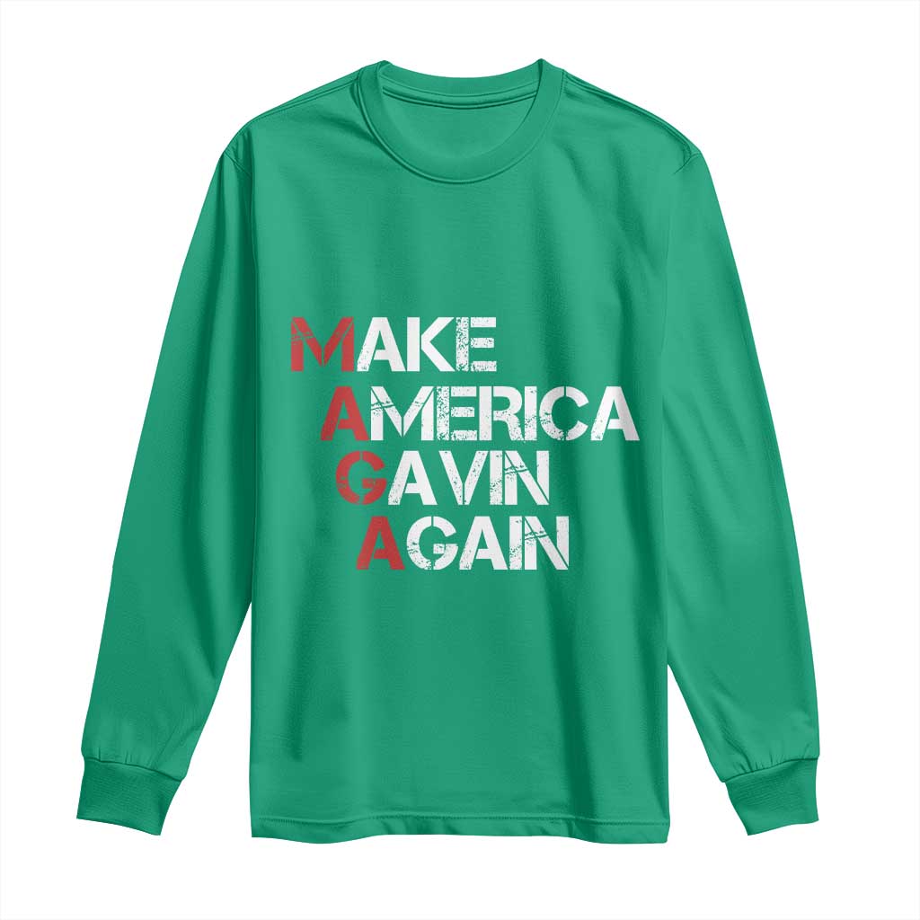 Make America Gavin Again Long Sleeve Shirt Gavin Newsom Support - Wonder Print Shop