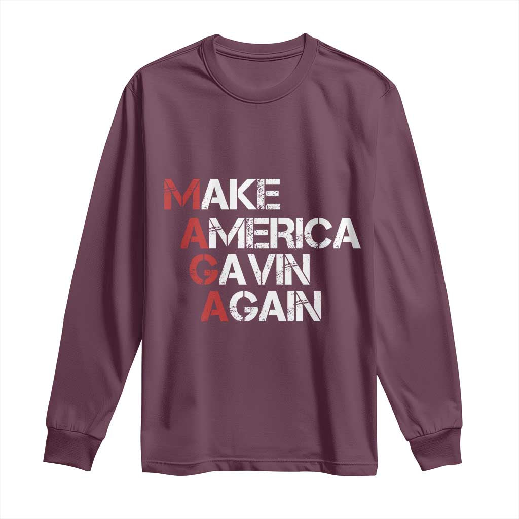 Make America Gavin Again Long Sleeve Shirt Gavin Newsom Support - Wonder Print Shop