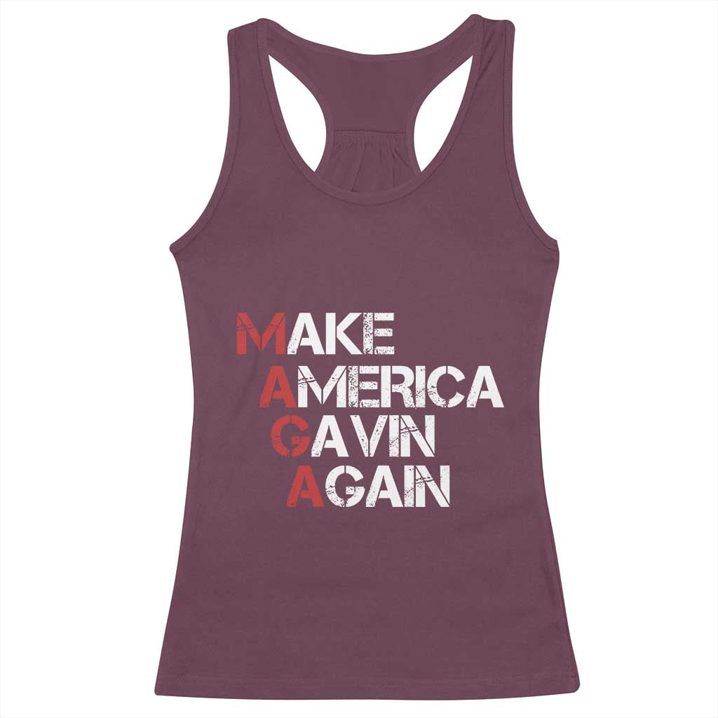 Make America Gavin Again Racerback Tank Top Gavin Newsom Support - Wonder Print Shop