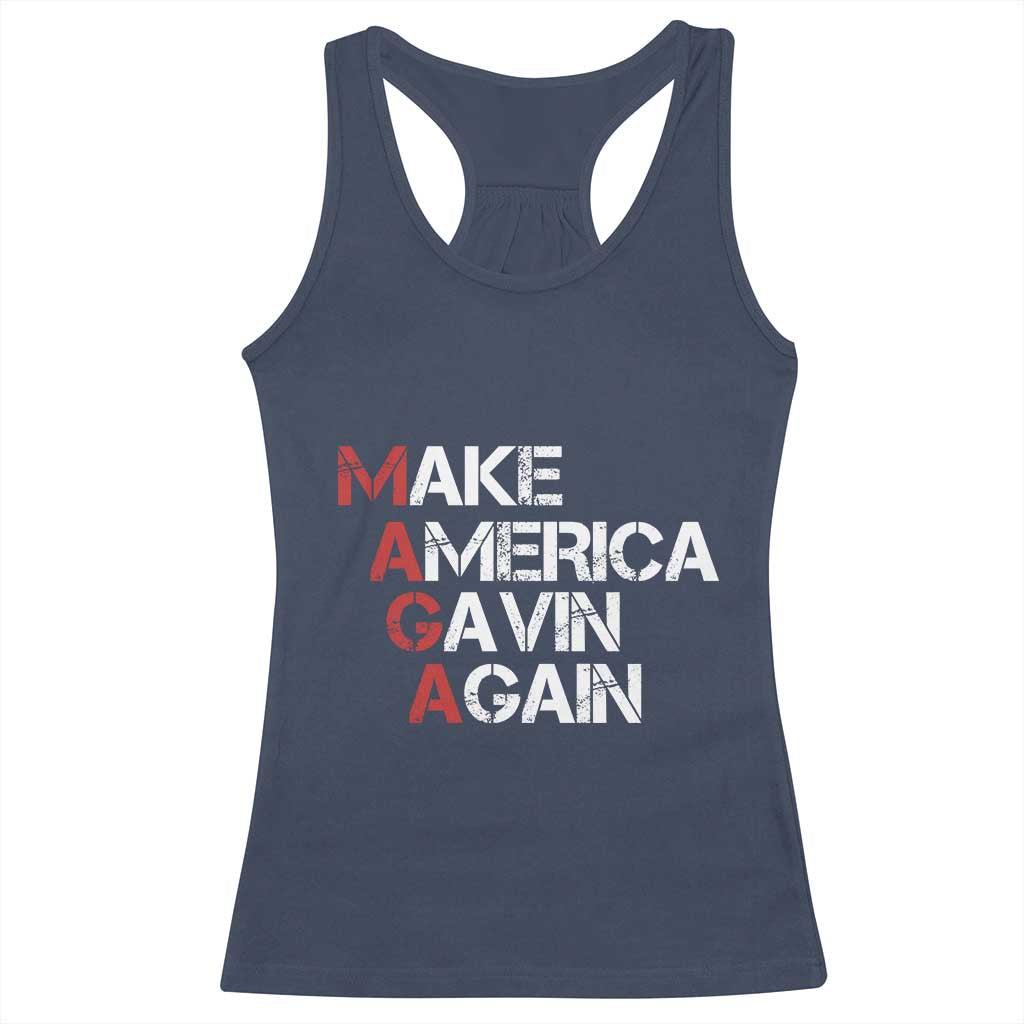 Make America Gavin Again Racerback Tank Top Gavin Newsom Support - Wonder Print Shop