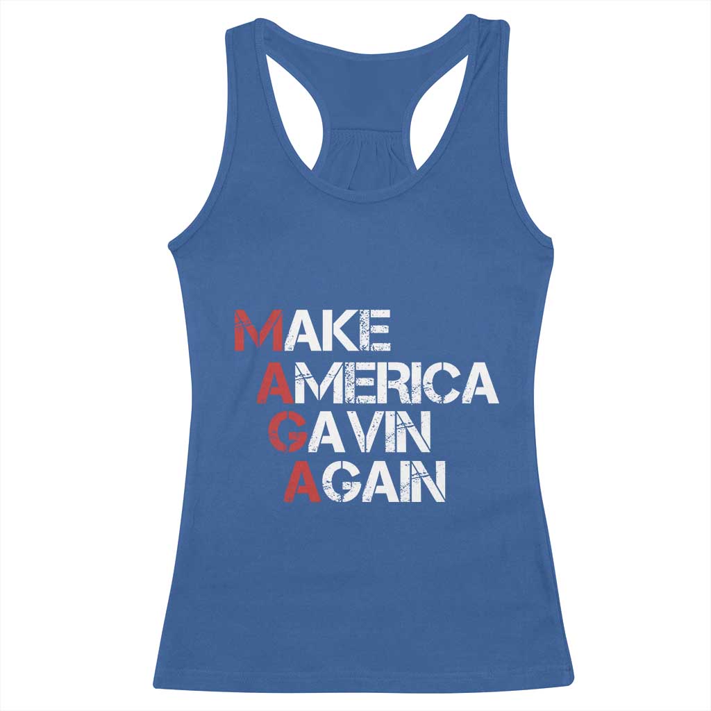 Make America Gavin Again Racerback Tank Top Gavin Newsom Support - Wonder Print Shop
