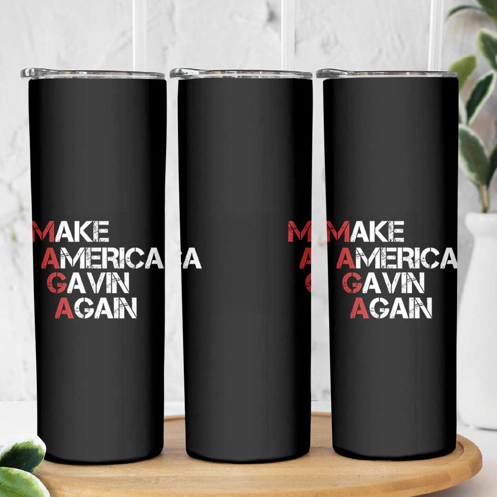 Make America Gavin Again Skinny Tumbler Gavin Newsom Support - Wonder Print Shop