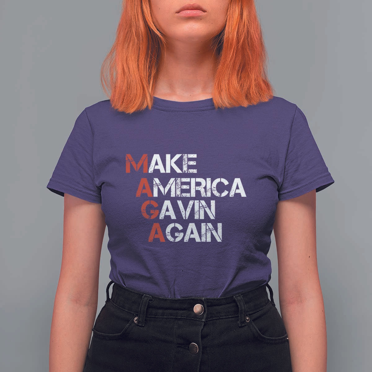 Make America Gavin Again T Shirt For Women Gavin Newsom Support - Wonder Print Shop