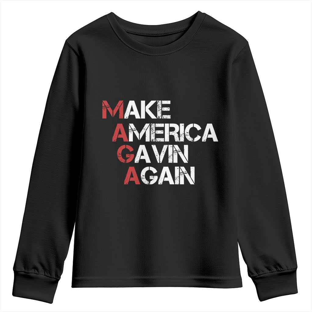 Make America Gavin Again Youth Sweatshirt Gavin Newsom Support - Wonder Print Shop