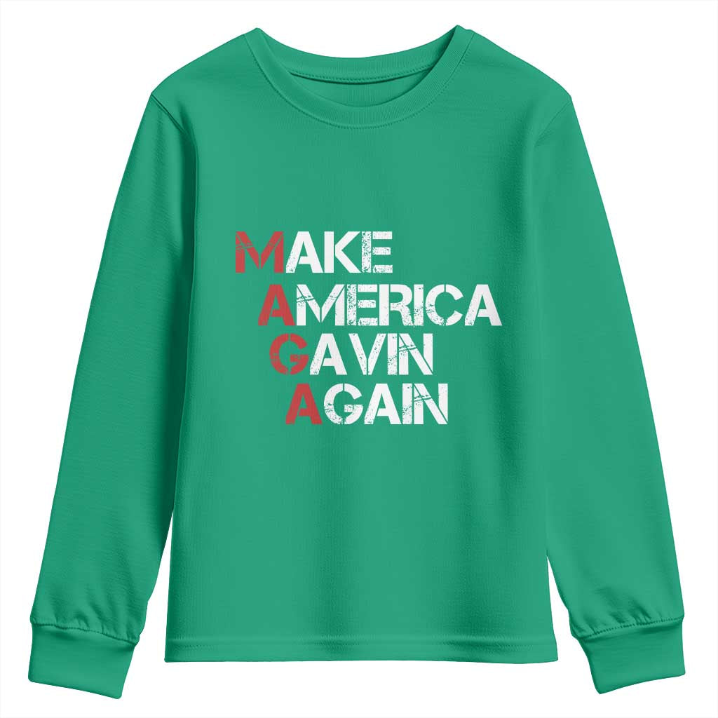 Make America Gavin Again Youth Sweatshirt Gavin Newsom Support - Wonder Print Shop