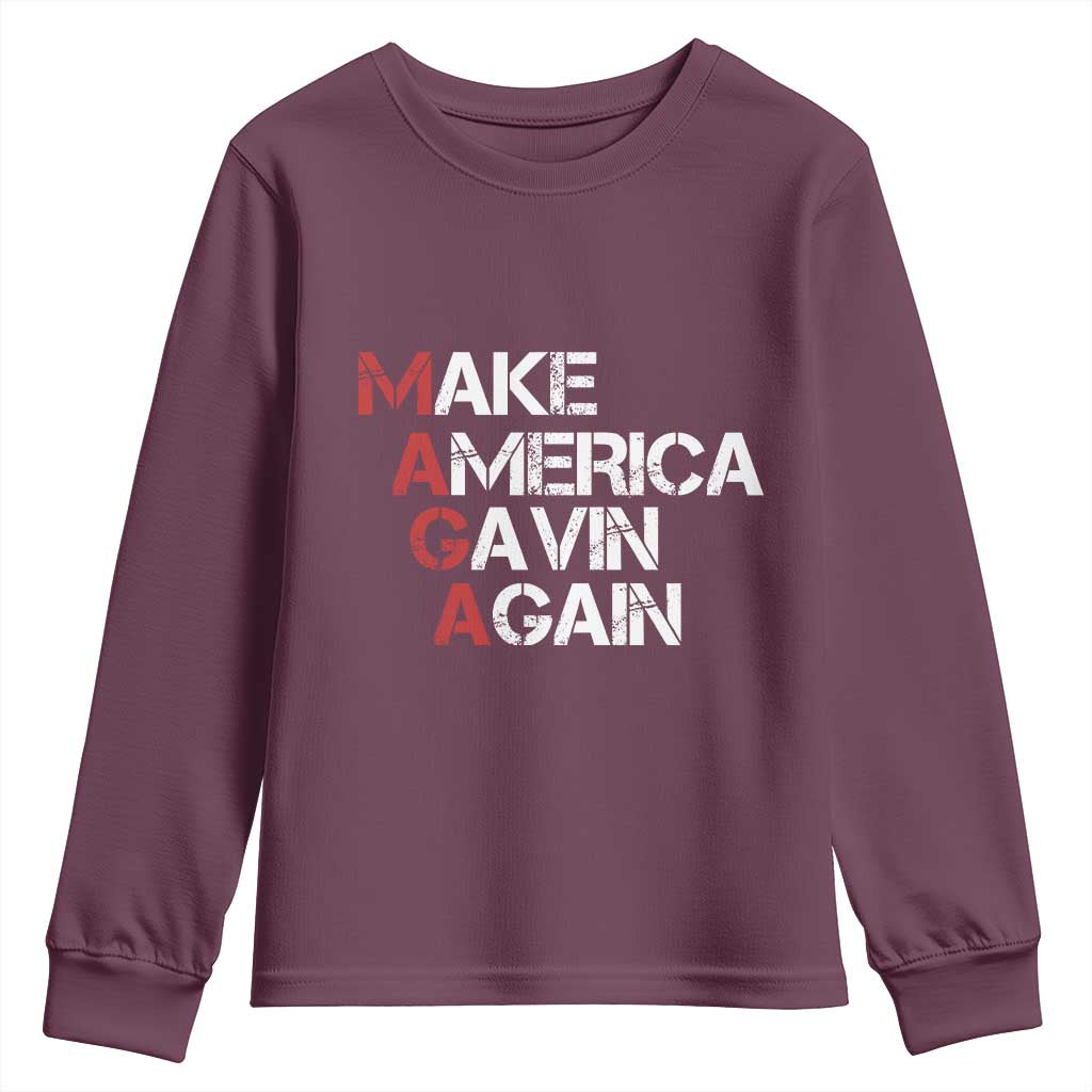 Make America Gavin Again Youth Sweatshirt Gavin Newsom Support - Wonder Print Shop