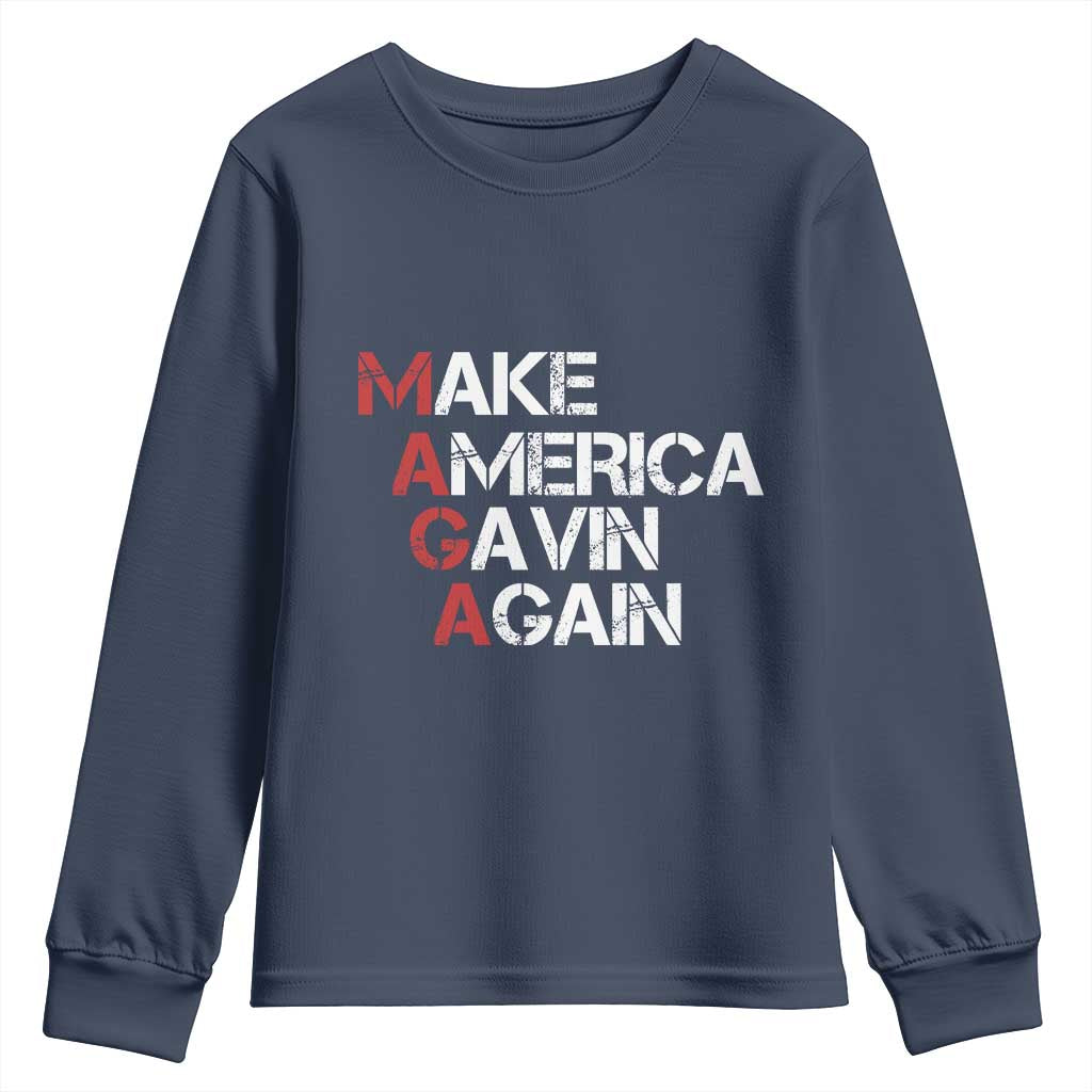 Make America Gavin Again Youth Sweatshirt Gavin Newsom Support - Wonder Print Shop