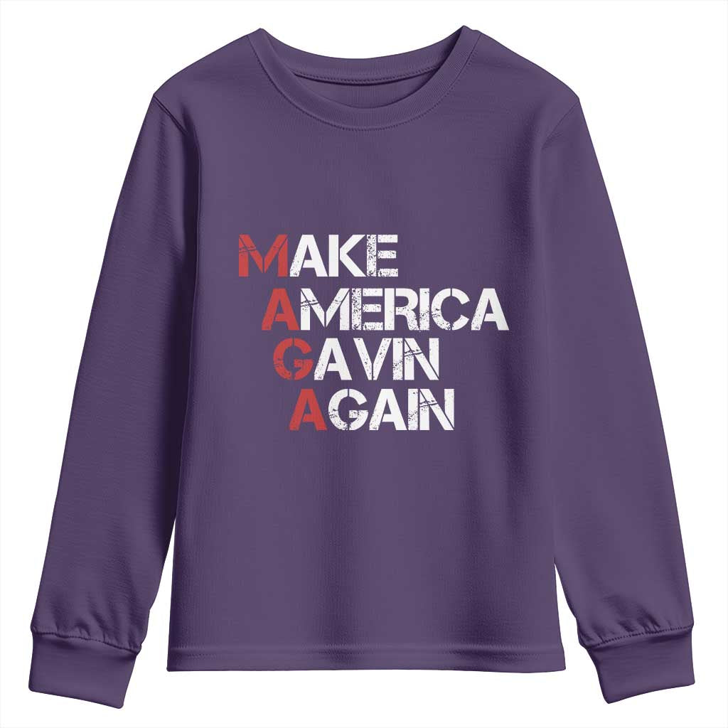 Make America Gavin Again Youth Sweatshirt Gavin Newsom Support - Wonder Print Shop