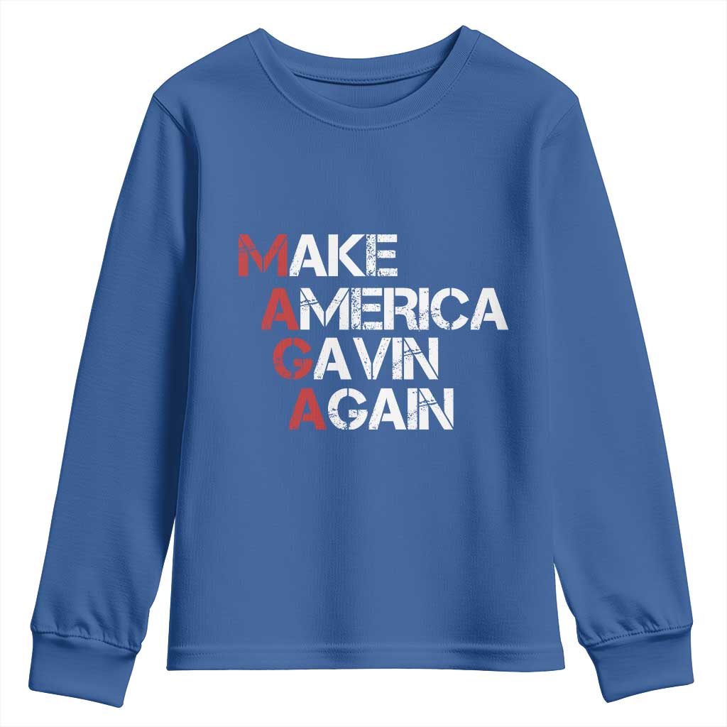 Make America Gavin Again Youth Sweatshirt Gavin Newsom Support - Wonder Print Shop
