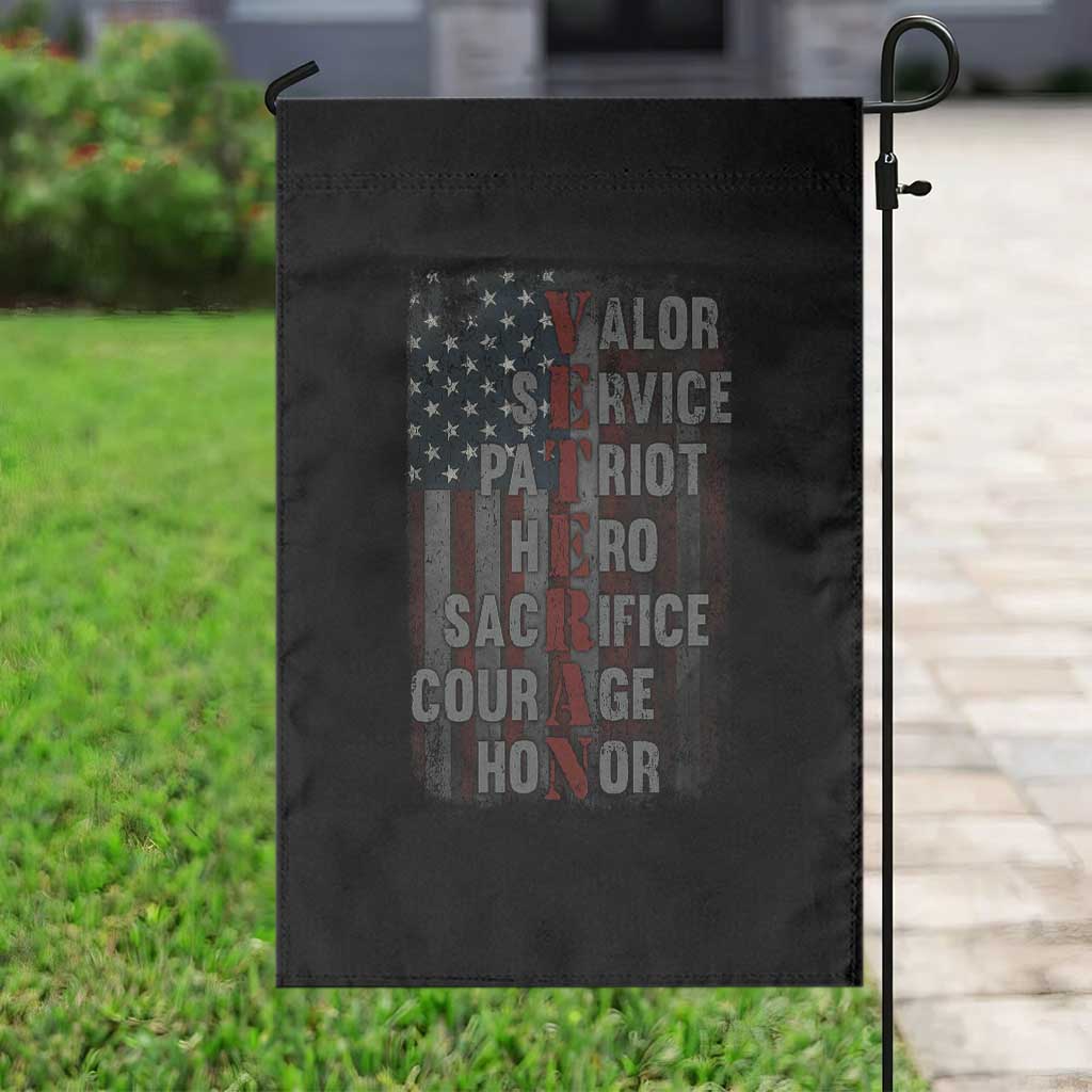 Veterans Valor Service Patriot Hero Sacrifice Courage Honor Garden Flag American Flag - Wonder Print Shop