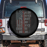 Veterans Valor Service Patriot Hero Sacrifice Courage Honor Spare Tire Cover American Flag - Wonder Print Shop