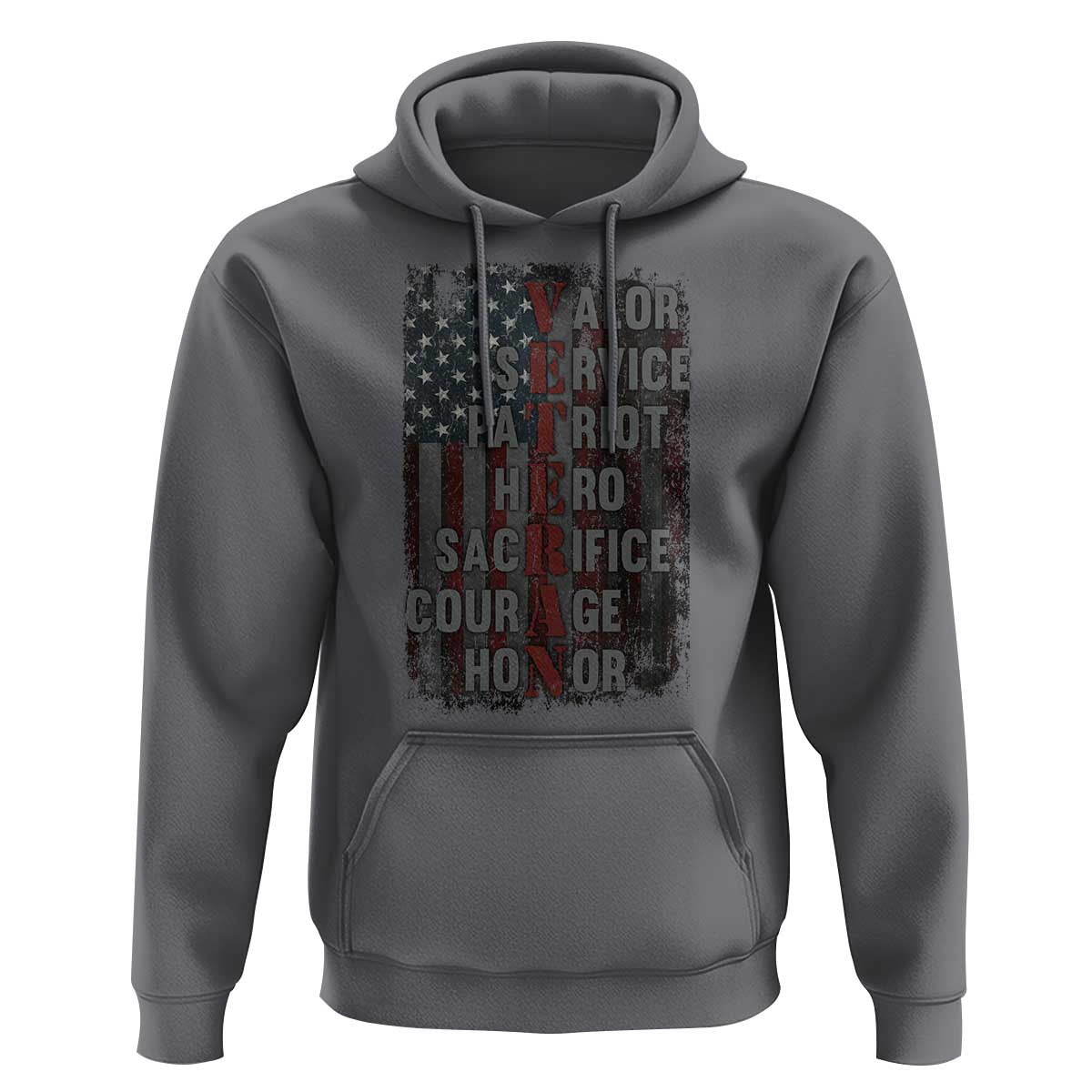 Veterans Valor Service Patriot Hero Sacrifice Courage Honor Hoodie American Flag - Wonder Print Shop