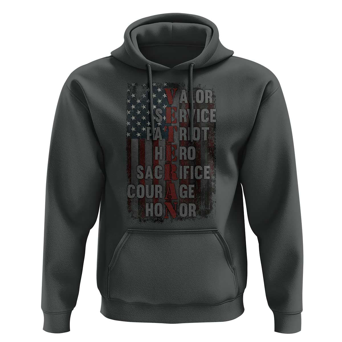 Veterans Valor Service Patriot Hero Sacrifice Courage Honor Hoodie American Flag - Wonder Print Shop