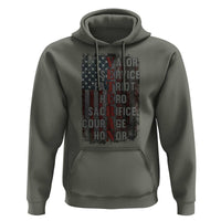 Veterans Valor Service Patriot Hero Sacrifice Courage Honor Hoodie American Flag - Wonder Print Shop