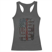 Veterans Valor Service Patriot Hero Sacrifice Courage Honor Racerback Tank Top American Flag - Wonder Print Shop