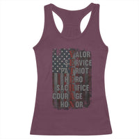 Veterans Valor Service Patriot Hero Sacrifice Courage Honor Racerback Tank Top American Flag - Wonder Print Shop