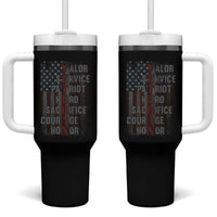 Veterans Valor Service Patriot Hero Sacrifice Courage Honor Tumbler With Handle American Flag - Wonder Print Shop