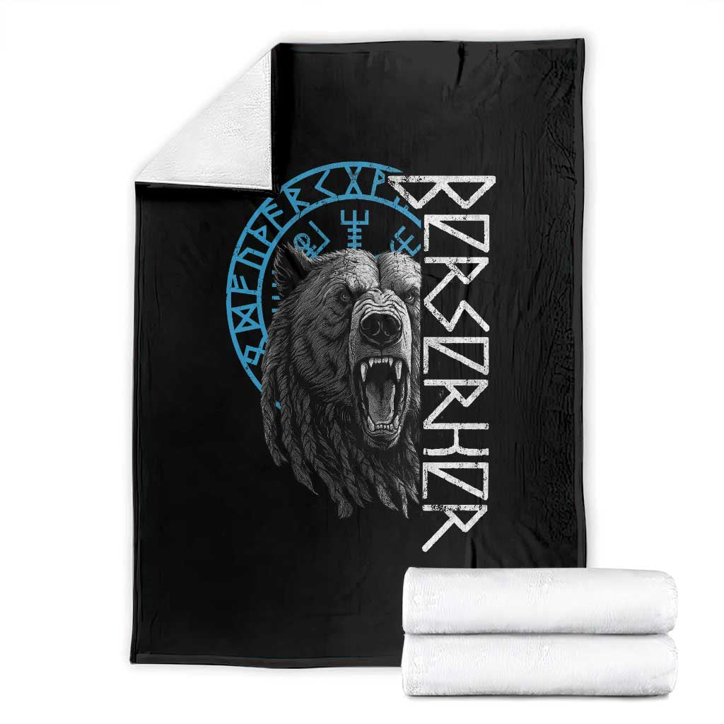 Viking Berserker Bear Warrior Odin Runes Nordic Compass Throw Blanket - Wonder Print Shop