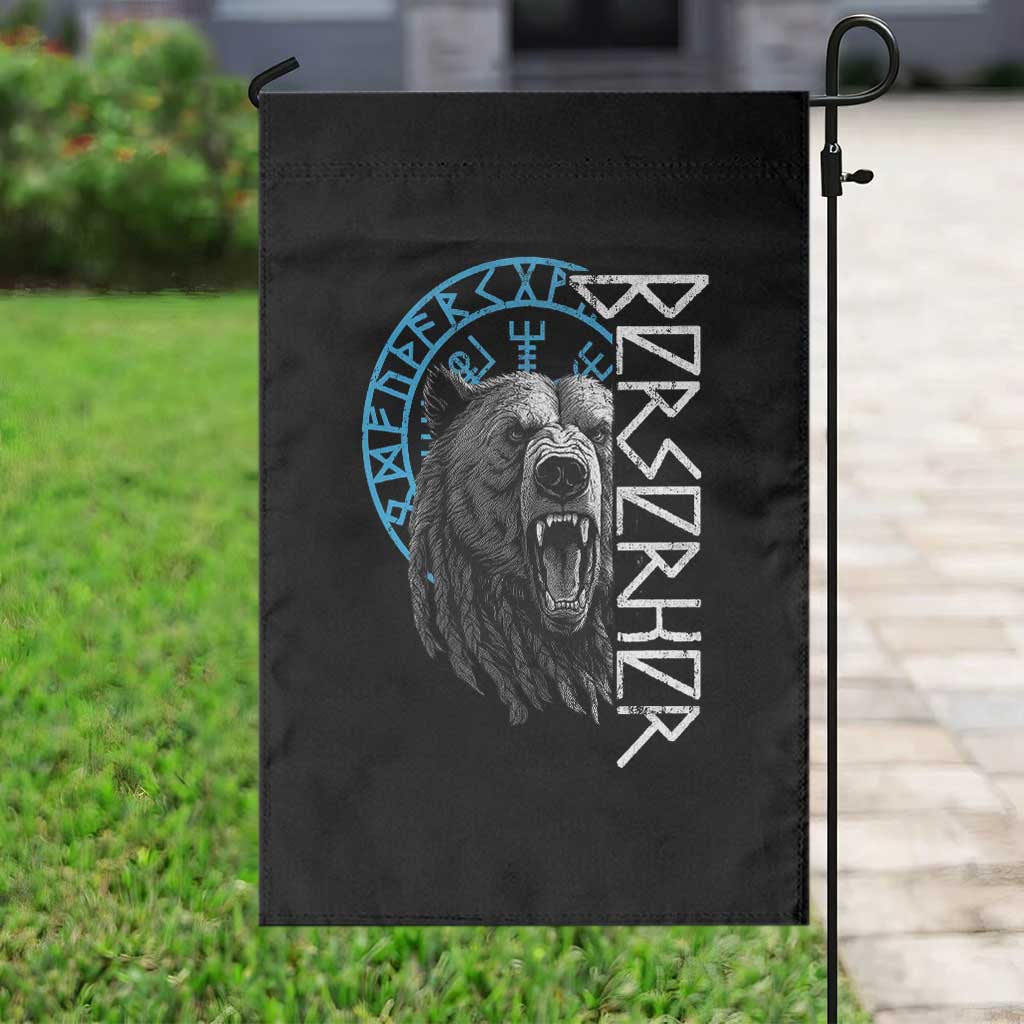 Viking Berserker Bear Warrior Odin Runes Nordic Compass Garden Flag - Wonder Print Shop