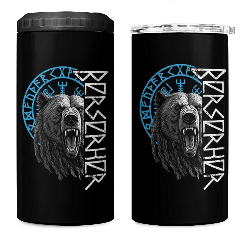 Viking Berserker Bear Warrior Odin Runes Nordic Compass 4 in 1 Can Cooler Tumbler - Wonder Print Shop
