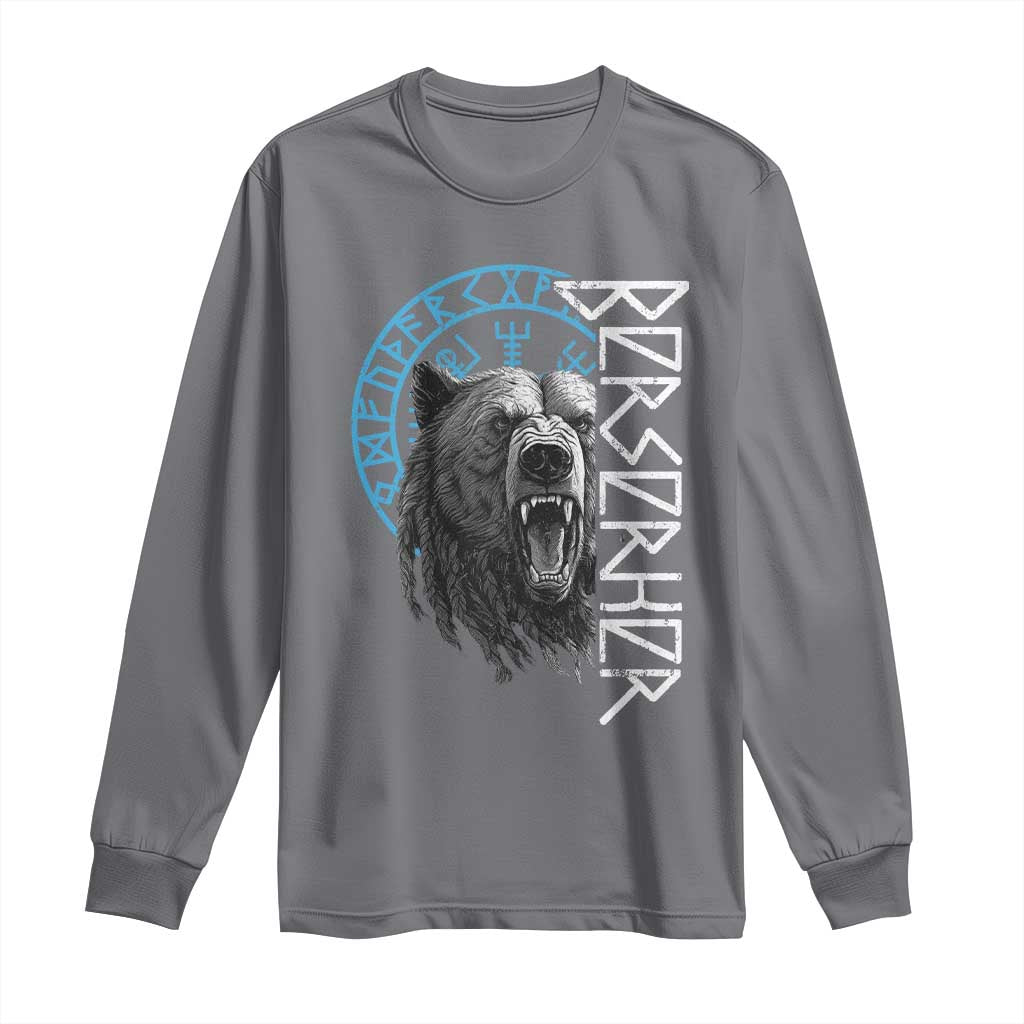 Viking Berserker Bear Warrior Odin Runes Nordic Compass Long Sleeve Shirt - Wonder Print Shop