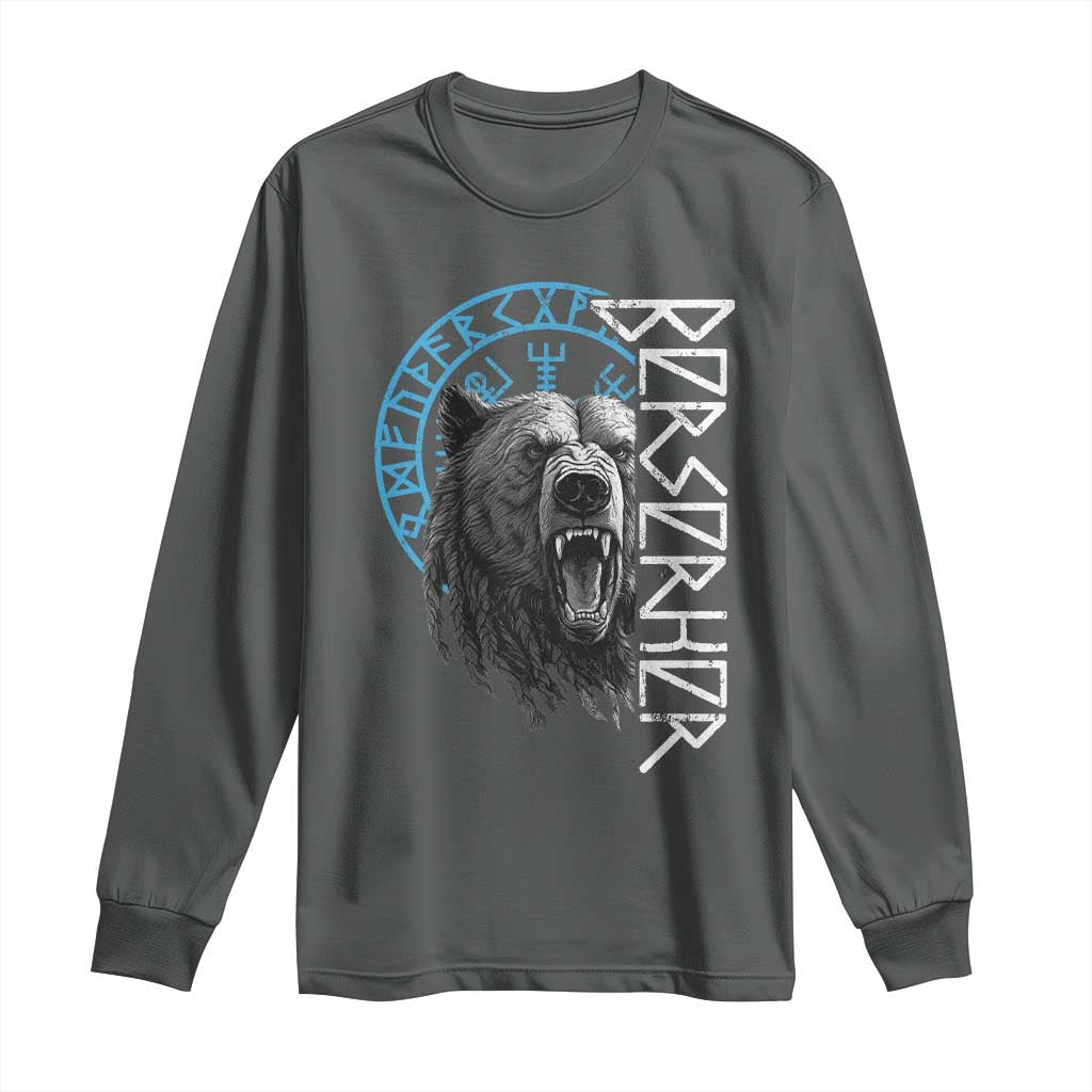 Viking Berserker Bear Warrior Odin Runes Nordic Compass Long Sleeve Shirt - Wonder Print Shop